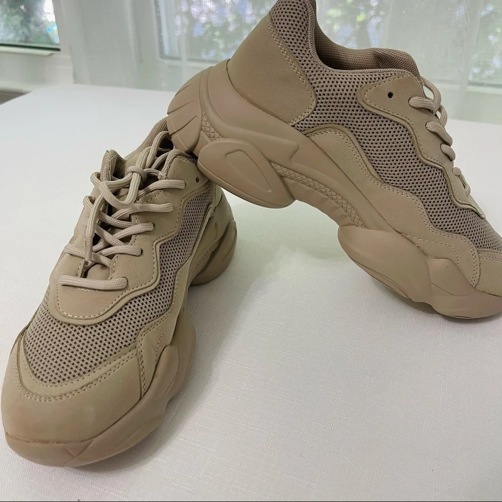 SOLD 🌟STEVE MADDEN SMACK SNEAKERS Nude natural sneakers 8.5 lace up sporty - Picture 7 of 15